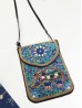 Hand-made Beaded Faux Leather Mini Purse Hand-made Beaded Faux Leather Mini Purse